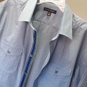Banana republic, shirt, dress, button-down,  blue, like new, short sleeves,